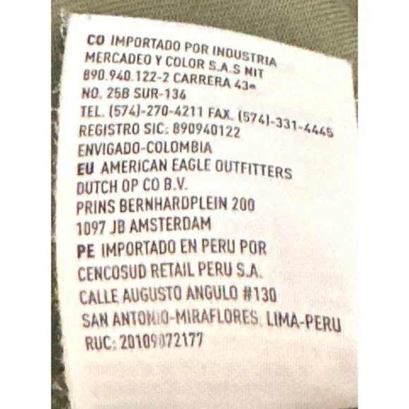 American Eagle Outfitters Boyfriend Fit Button Up Shirt Medium Green Long Sleeve - Picture 9 of 11